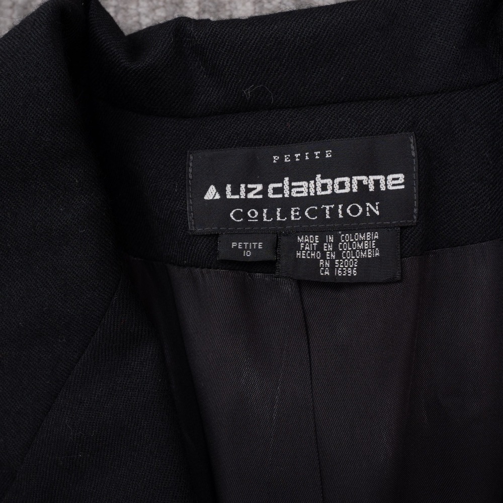 Liz Claiborne Blazer Womens 10P Black Excellent Petite Single Button Suit Jacket - Picture 7 of 7